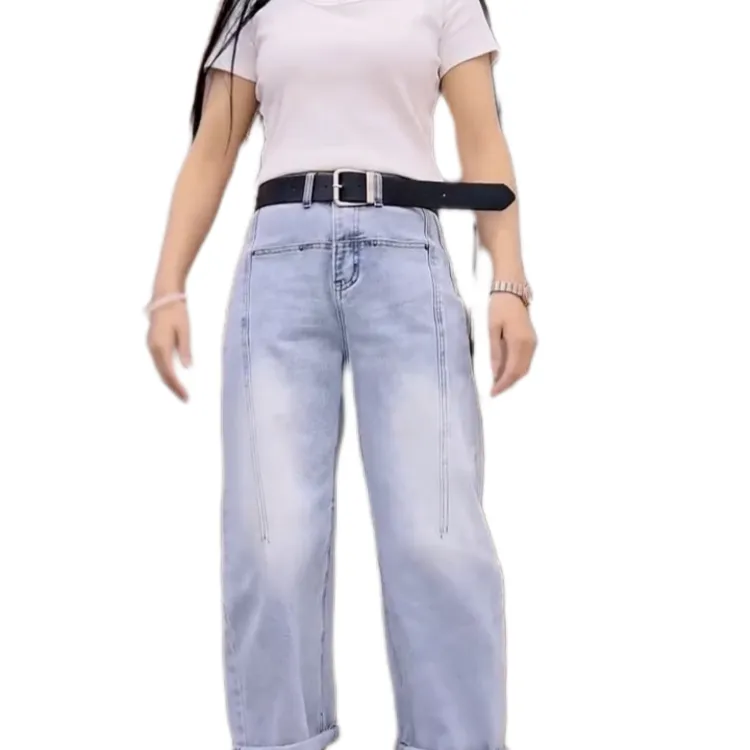 9766款春季窄版九分弯刀裤