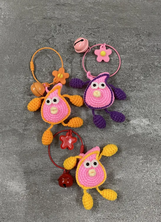潮汕钩织红粿桃钥匙扣 背包书包创意饰品