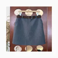 LNHJ【雾岛听风】高腰百搭A版半身裙带宽腰带
