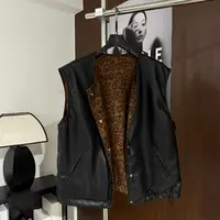 大君君   AW2025秋冬新款欧洲站双面穿豹纹皮马甲MJ036