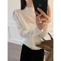 J-351022#怦然心动”毛衣伴侣秋冬氛围 韩系木耳花羊毛小蕾丝花朵