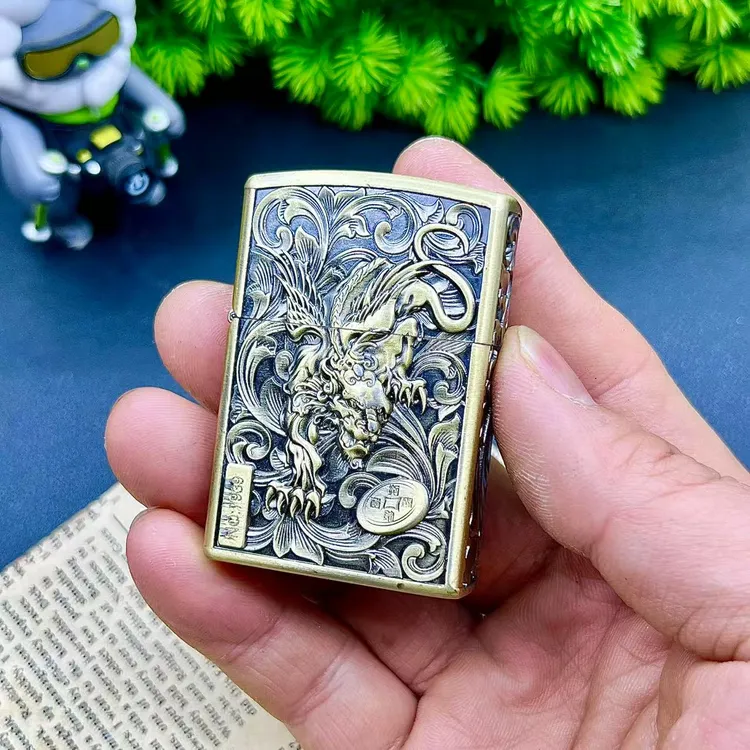 ZORRO佐罗打火机财色双收浮雕砂轮煤油打火机复古创意个性礼盒装