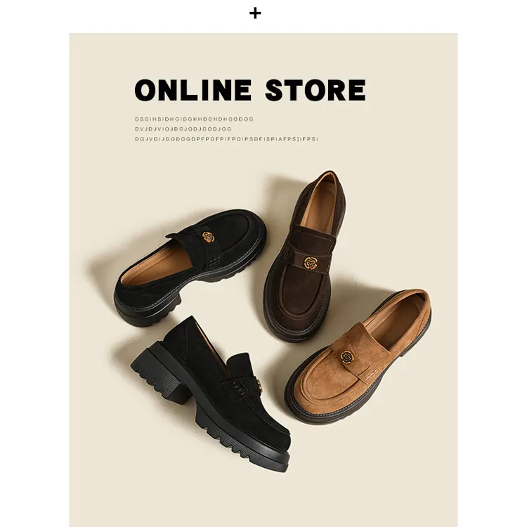 真皮法式单鞋女2025春新款jk制服鞋厚底乐福鞋山茶花英伦风小皮鞋