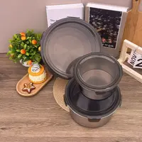 【限量款】乐某扣家庭三件套圆形灰盖保鲜盒1个【汤家限定】