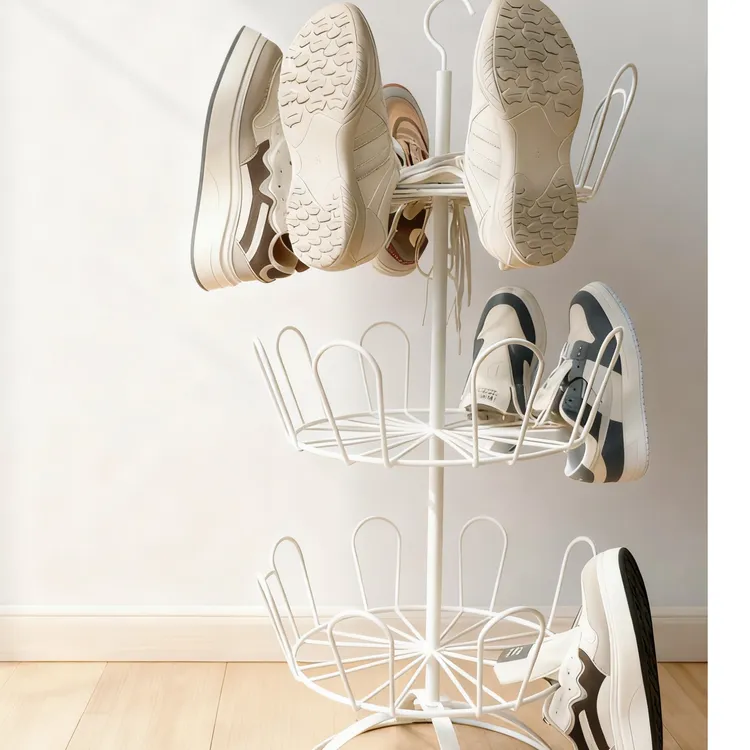 北欧风铁艺鞋架 多层悬挂设计 鞋子收纳好帮手 告别杂乱