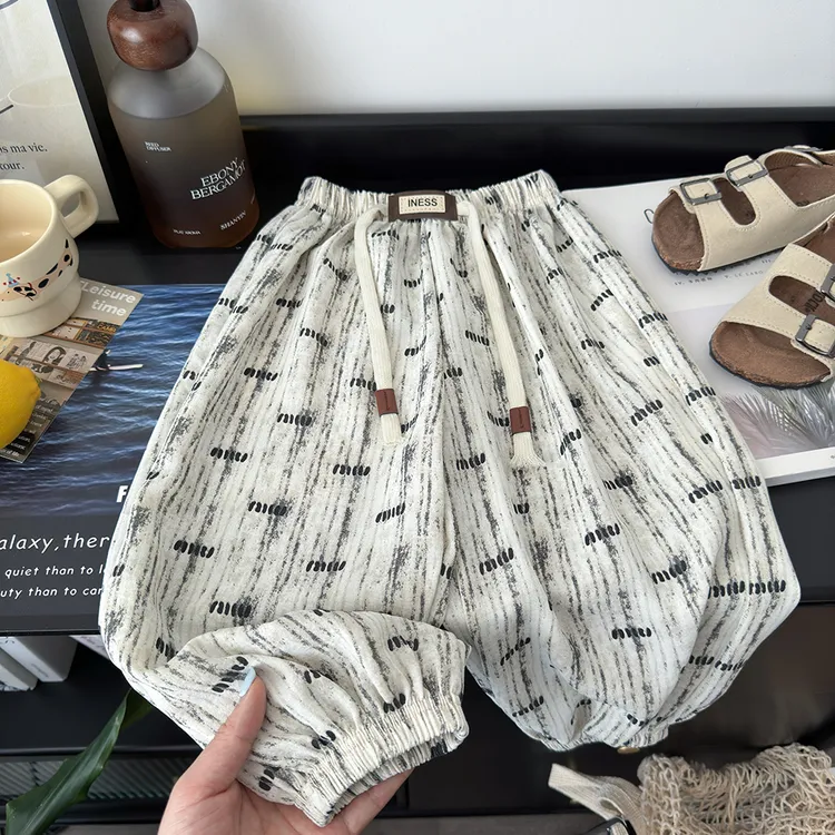 夏季新款防蚊裤儿童韩版休闲宽松灯笼裤男童女童休闲裤宝宝束脚裤