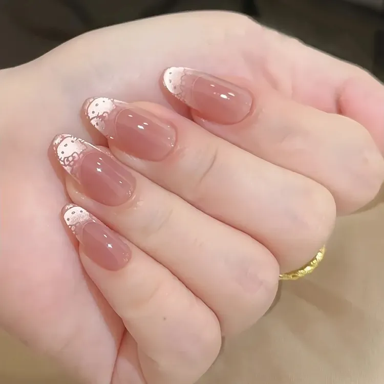 【法式KT】纯欲猫眼美甲穿戴甲短款显白日常手工穿戴甲可爱指甲贴片