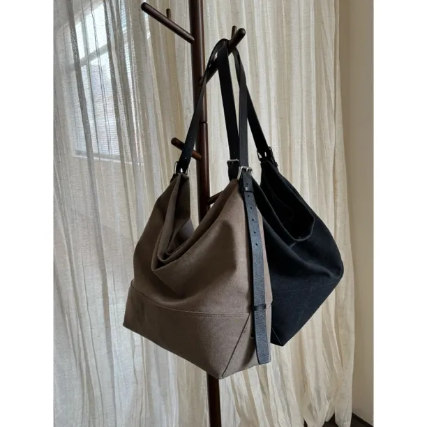 简约小众百搭Jinne同款牛仔帆布托特水桶腋下包/8901