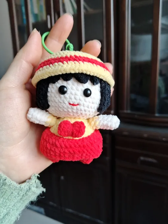成品樱桃小丸子手工钩织玩偶挂件包包编织礼物创意礼物送朋友