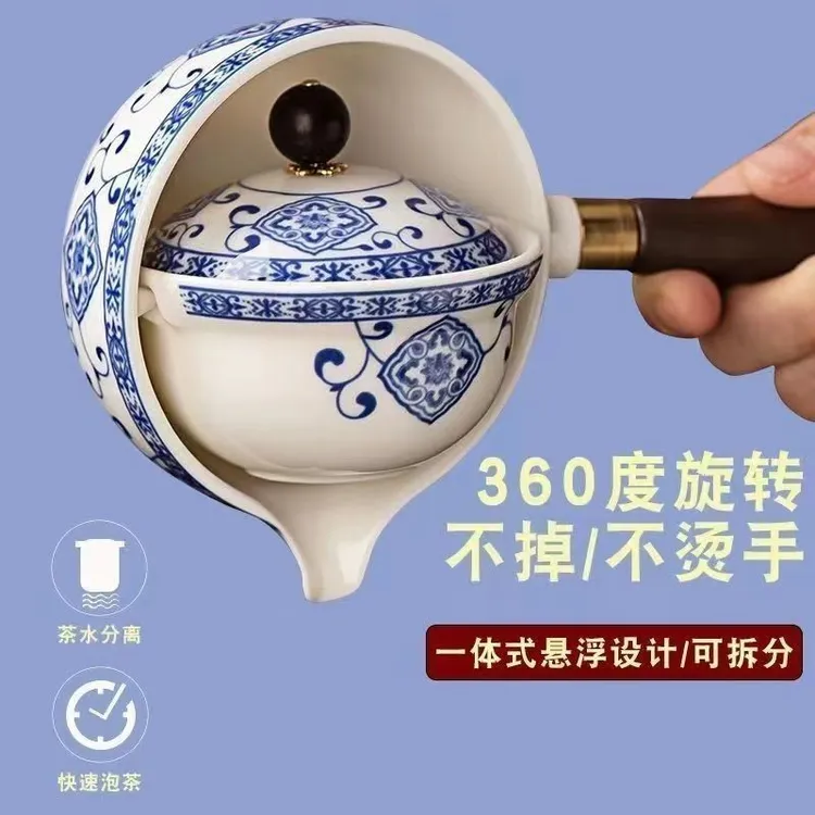 小康泡功夫茶具家用陶瓷防烫旅行茶具便携快客杯一壶四杯商品图