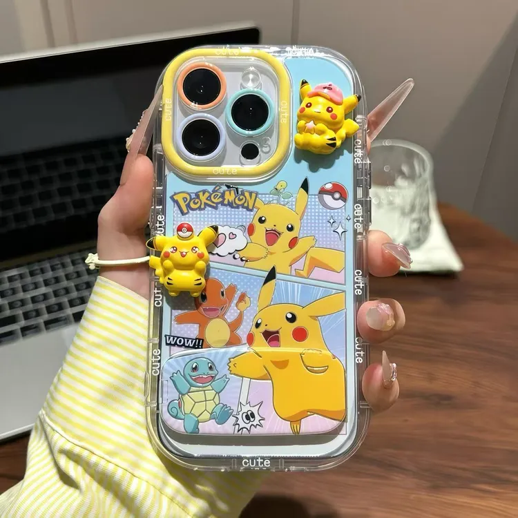 立体皮卡丘支架适用苹果16promax华为iPhone小米vivo/oppo手机壳