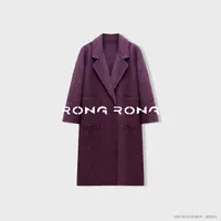 溶溶【月光紫珀】RONGRONG 羊毛混纺老钱风廓形双面呢长款大衣5837