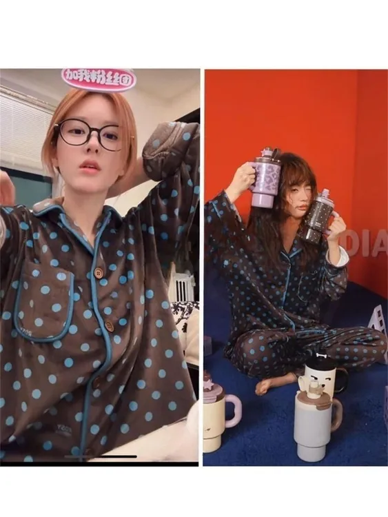 赵露思同款波点睡衣女海岛绒秋冬2025新款爆款高级感家居服两件套