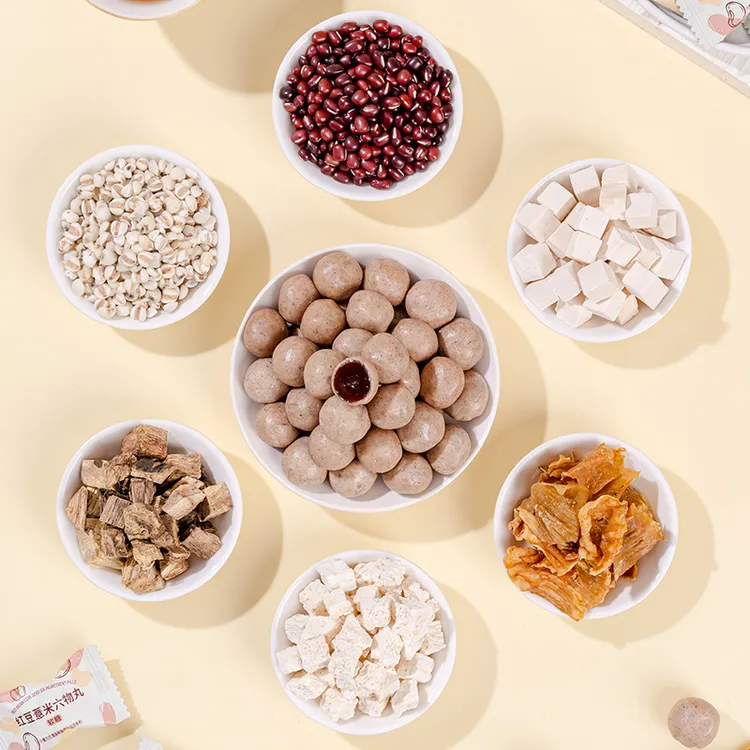 红豆薏米六物丸茯苓山药葛根鸡内金包衣软糖湿气独立包装小零食