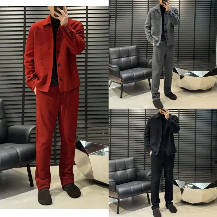 【杰*亚新贵OLDMQNEY】男秋季新款澳洲羊毛高级感时尚套装255807