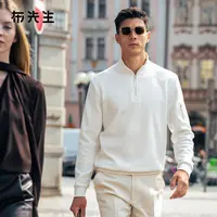 Mr.Bu布先生立领长袖卫衣左袖拉链贴袋春秋简约休闲男上衣BT16881