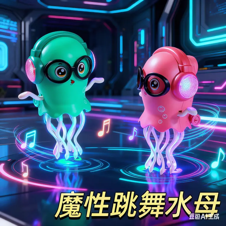 创意魔性跳舞水母仿真电动鱿鱼自动感应避障多功能儿童早教款神器