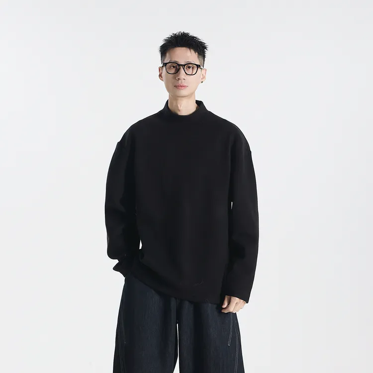 GCCDUPE77『暖冬』双面德绒绵羊毛混纺高领简约宽松百搭长袖打底