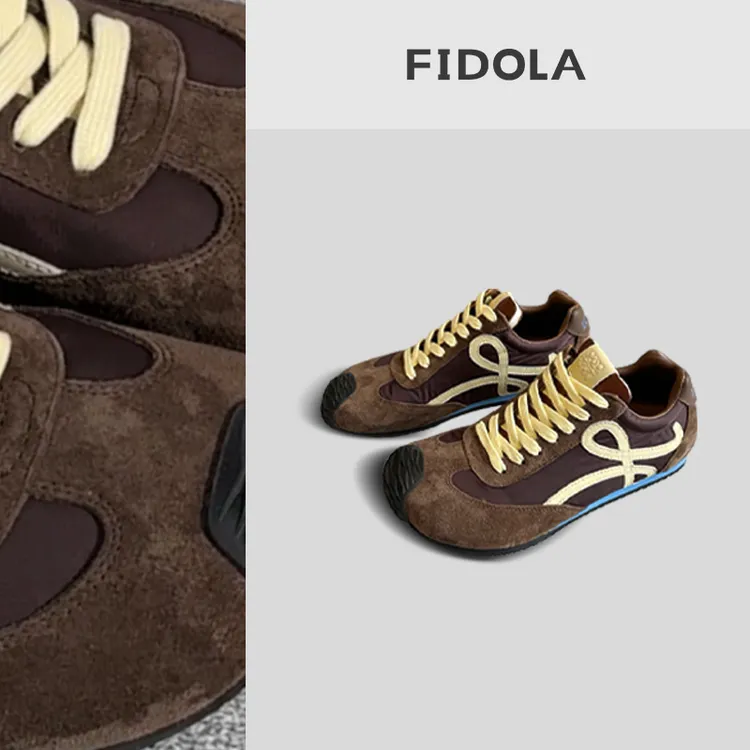 FIDOLA时尚华夫阿甘鞋 百搭德训鞋复古明星同款休闲鞋透气潮低帮