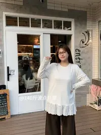 秋冬新款耐磨长袖蕾丝T恤收腰拼接打底衫公主风常规款拼接