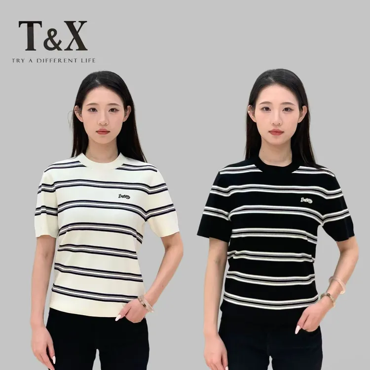 T&X/梯形男士高弹力抗皱免熨针织伊力特冰丝亲肤透气条纹（0019）