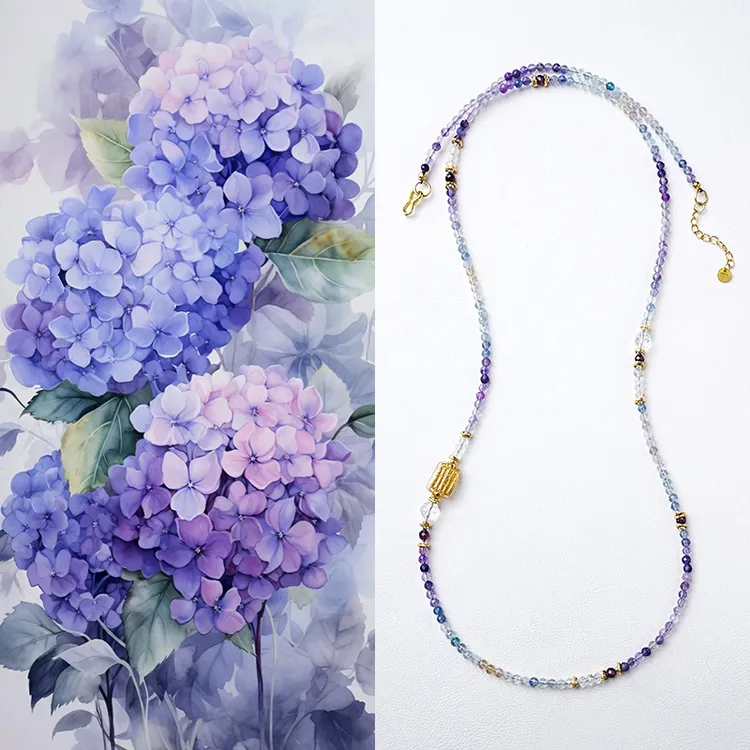 【七夕礼物】天然彩萤石切面小米珠手链多圈彩色珠宝手串女小众设计