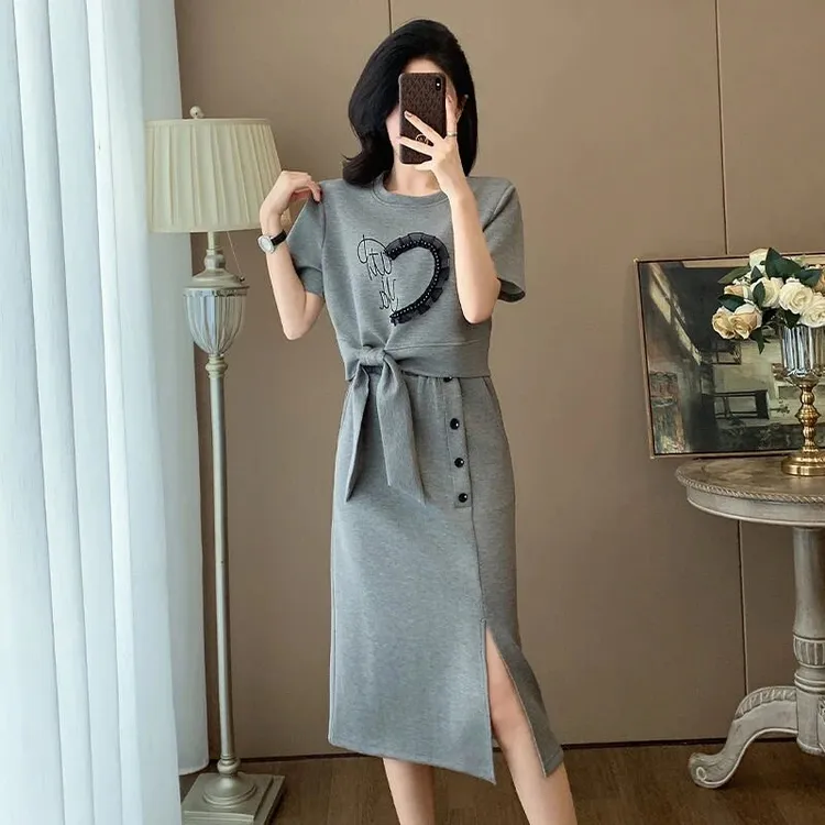 休闲时尚套装裙夏季显瘦气质减龄洋气韩版女士运动风半身裙两件套