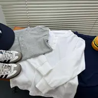 欧美单儿童亨利领纯棉长袖T恤