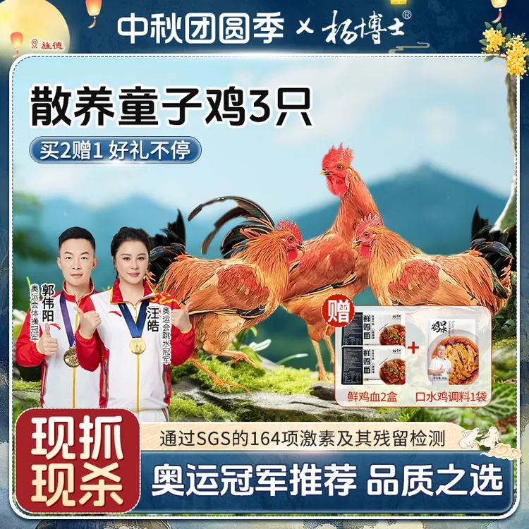 【食安放心童子鸡】杨博士深山放养低脂土鸡高蛋白鲜 包冰率不含冰