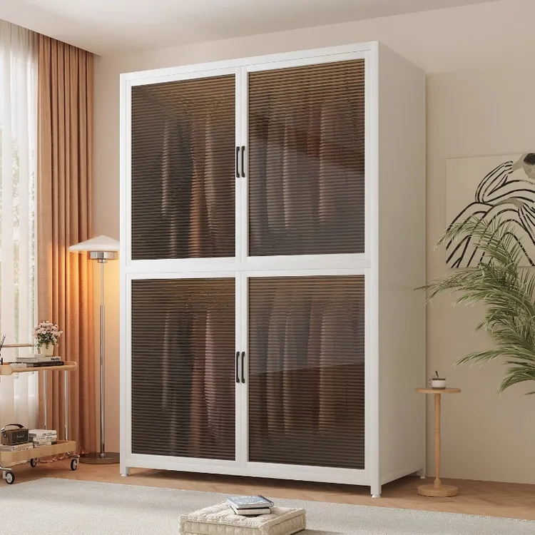 衣柜2025新款钢制组装卧室家用现代简易小型挂衣柜防尘衣橱收纳柜