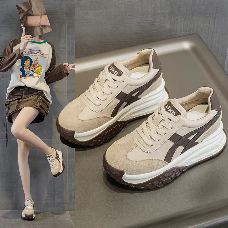 2026新款真皮内增高女鞋舒适阿甘鞋百搭休闲学生运动鞋低帮单鞋