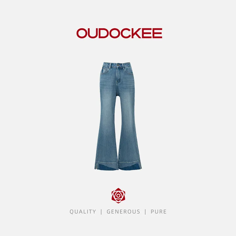 OUDOCKEE 鸥鸥【棉】喇叭裤 高腰时尚休闲牛仔裤 N2502X339T