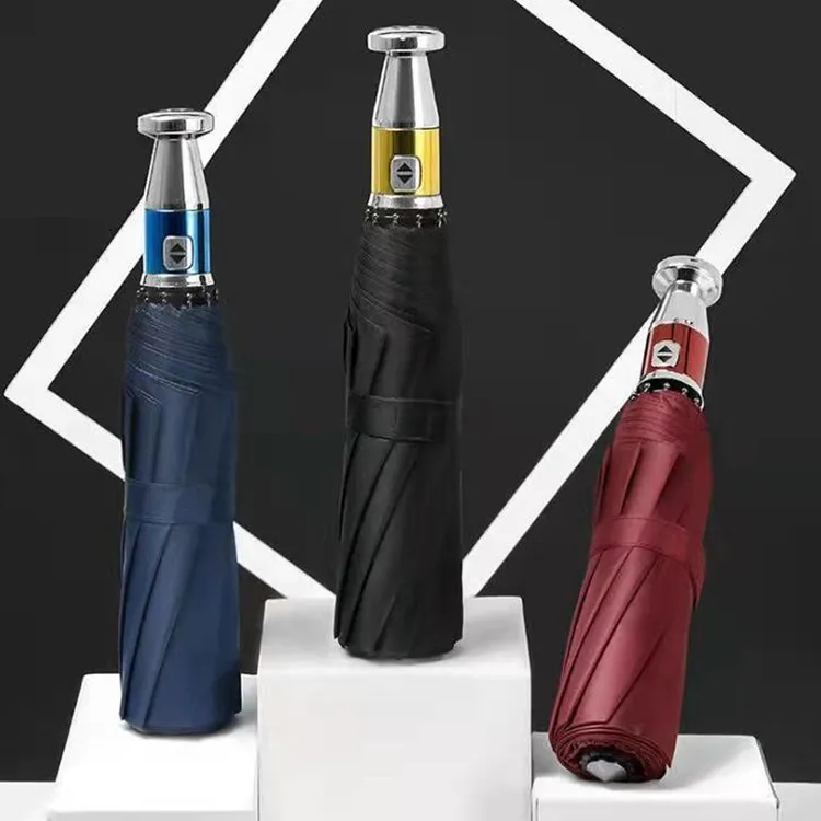 全自动商务三折晴雨伞劳斯莱斯10骨防晒广告晴雨两用黑胶汽车雨伞