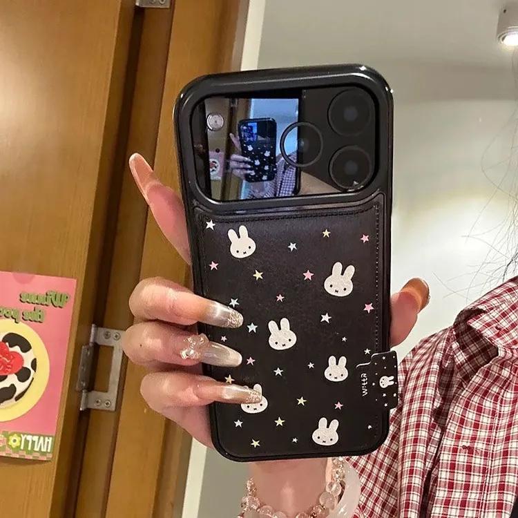 黑底星星米菲兔适用iPhone17pro鼓包手机壳苹果16可爱15promax/14