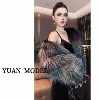 YUAN MODEL/媛老板-高端时尚欧货气质渐变色草外套女装  092166