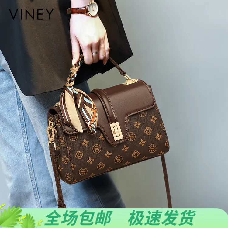 Viney包包女斜挎包时尚气质通勤手提单肩包生日圣诞礼物送女生