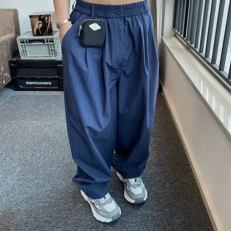 特大码300斤美式复古春秋薄款ins休闲阔腿裤男女oversize工装长裤