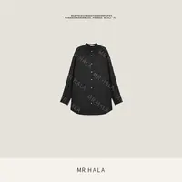 MRHALA 珍纳细梳羊毛混纺手工叠贝纽衬衣女 LC40448