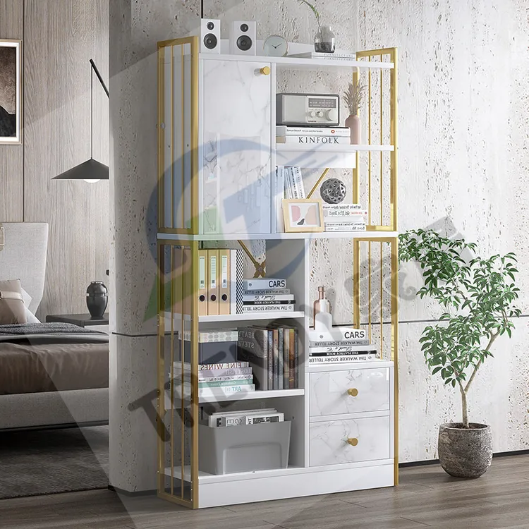 亿家达书架落地多层储物架简易学生收纳架客厅隔断书架置物架子