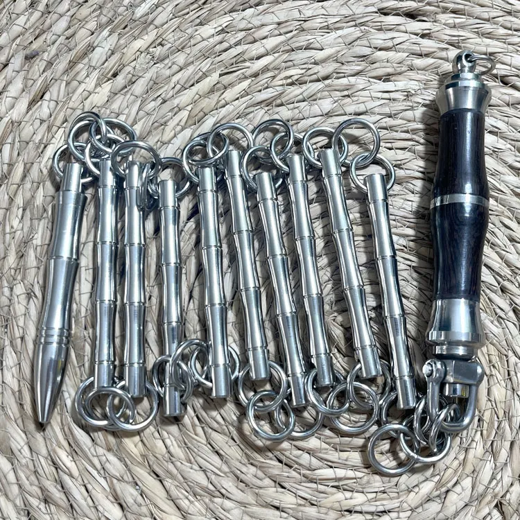 纯不锈钢九节鞭竹节款万向节适合武术健身表演训练使用