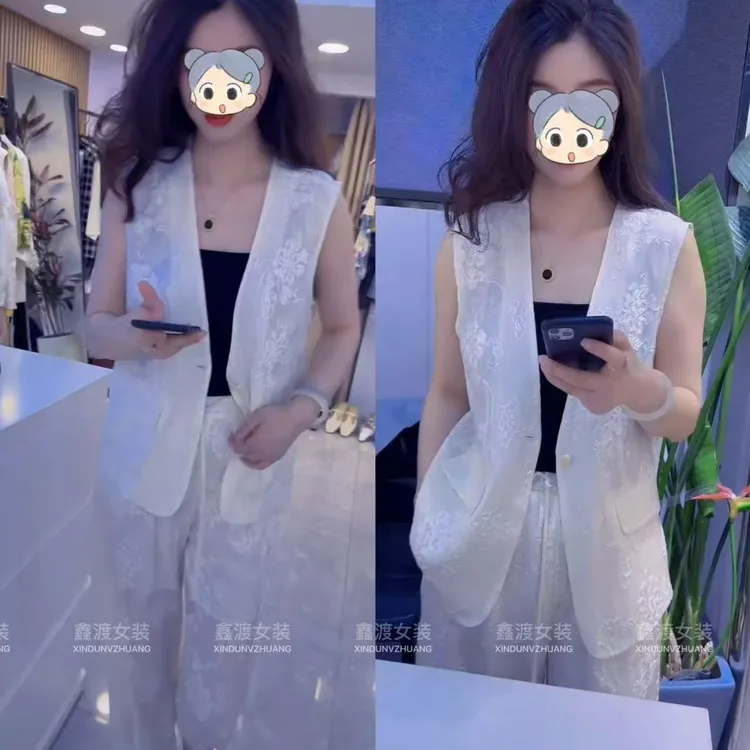 2025夏季新款时尚显瘦气质女士网红洋气两件套百搭款D9580