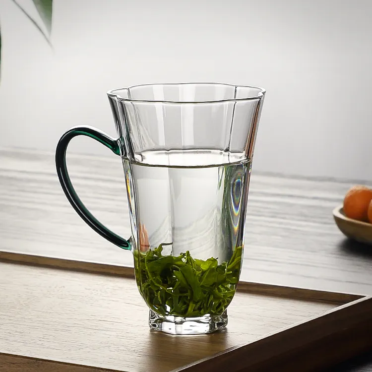 高端高颜值办公室高硼硅玻璃绿茶杯花茶杯泡茶杯水杯女士个人专用