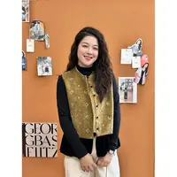 WenWen小个子高级复古刺绣设计感马甲下摆拼接设计感马夹外套4372