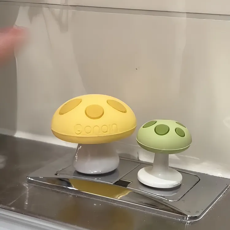 可爱蘑菇马桶按压器美甲专用硅胶冲水按压神器多功能马桶提盖器