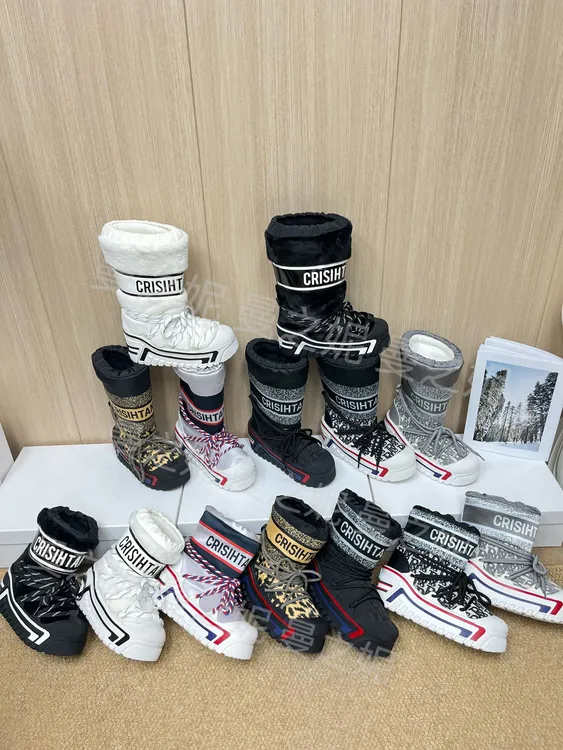 潮流高低帮冬季款D家女休闲厚底增高百搭套筒滑雪 网红同款雪地靴