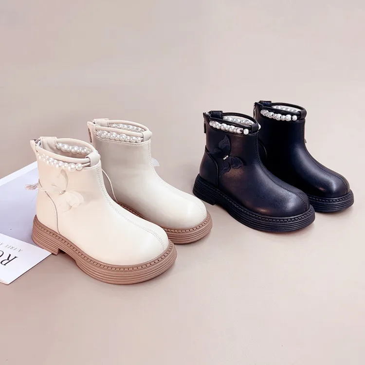女童靴子童鞋2025秋冬季新款儿童短靴加绒宝宝洋气公主马丁靴5926