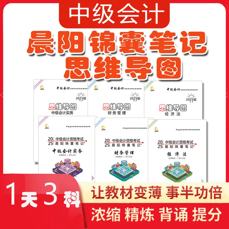 2025中级会计晨阳锦囊笔记A4思维导图会计用品会计工作本册便签