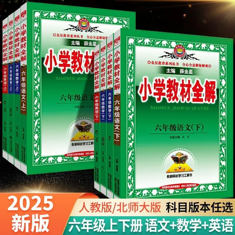 2025秋小学教材全解六年级上下册语文数学人教苏教北师版同步讲解
