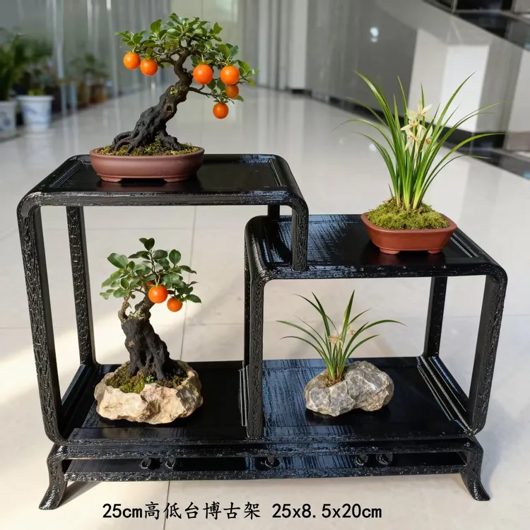 【新品上市】25cm高低台博古架 25x8.5x20cm   精美外观仿古博古架