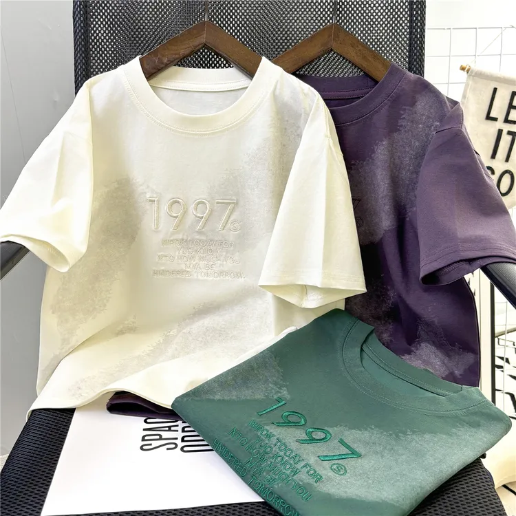 男童夏季短袖T恤薄款纯色简约宽松百搭中大童儿童亲子款休闲半袖